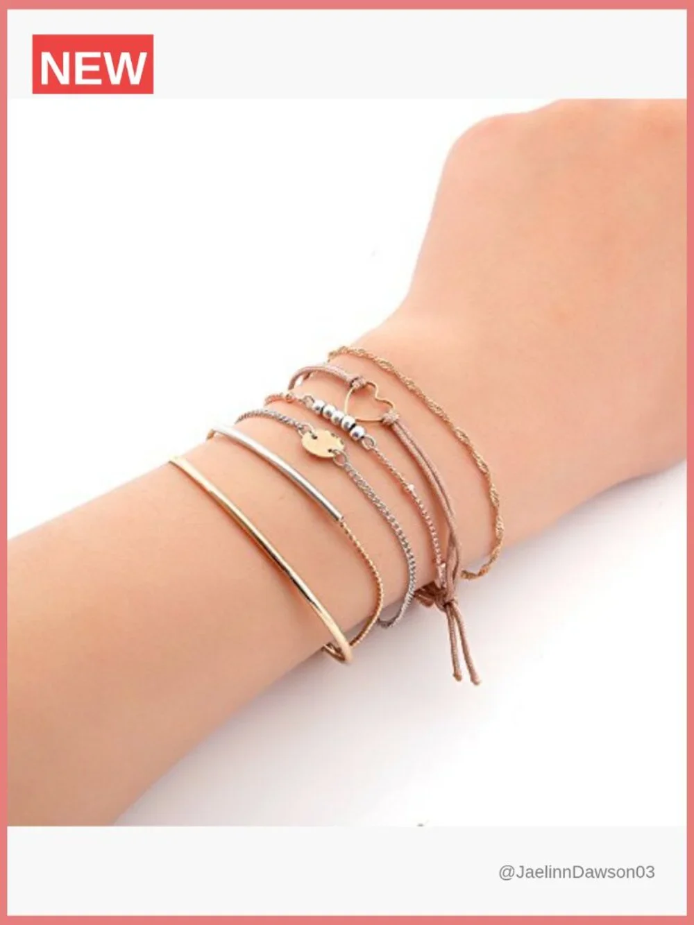 6-Piece Layered Beaded Bracelet Set Stackable Wrap Bangle Jewelry